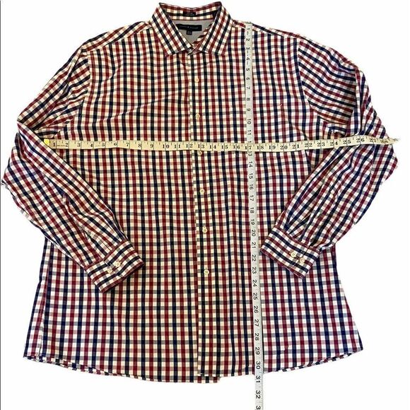MENS TOMMY HILFIGER Plaid Button Up Collared Shirt - Picture 5 of 7